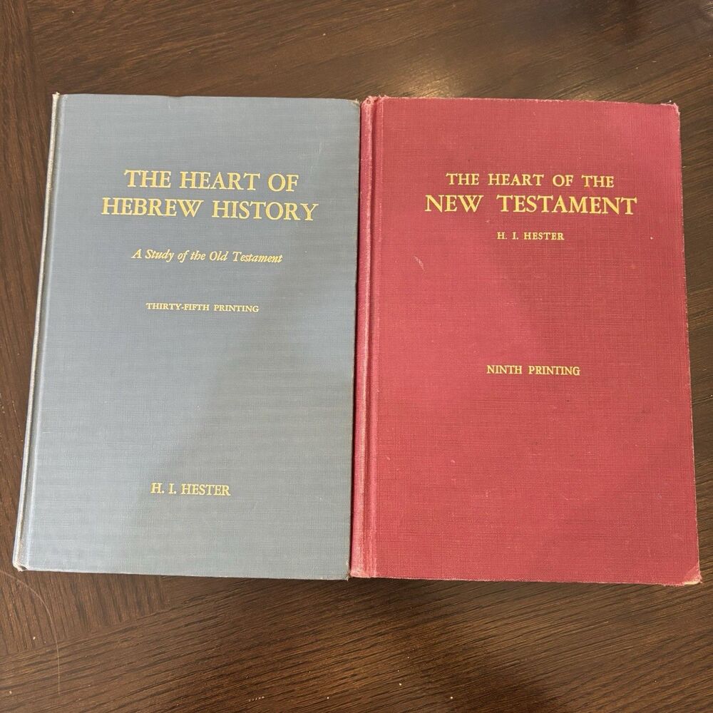 2 Books The Heart of the New Testament & Hebrew History by H.I. Hester HC